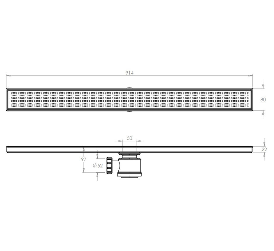 Linear Shower Drains (SP) Satin Finish Drain Channels